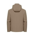 thumbnail image 2 of ZCFZJW Mens Rain Jacket Waterproof with Detachable Hood Trendy Fall Winter Big and Tall Long Sleeve Hiking Coat Lightweight Windbreaker with Pockets Khaki XXL, 2 of 5