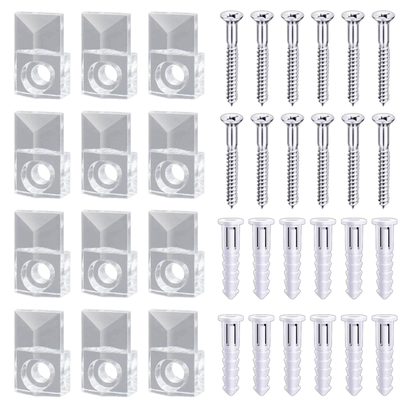 22 Sets of Mirror Holder Clips Kit Plastic Mirror Clip Mirror Holder