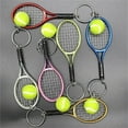 thumbnail image 3 of Tennis Racket Keychain Set Mini Sports Keyring with Ball Accessory, 3 of 8