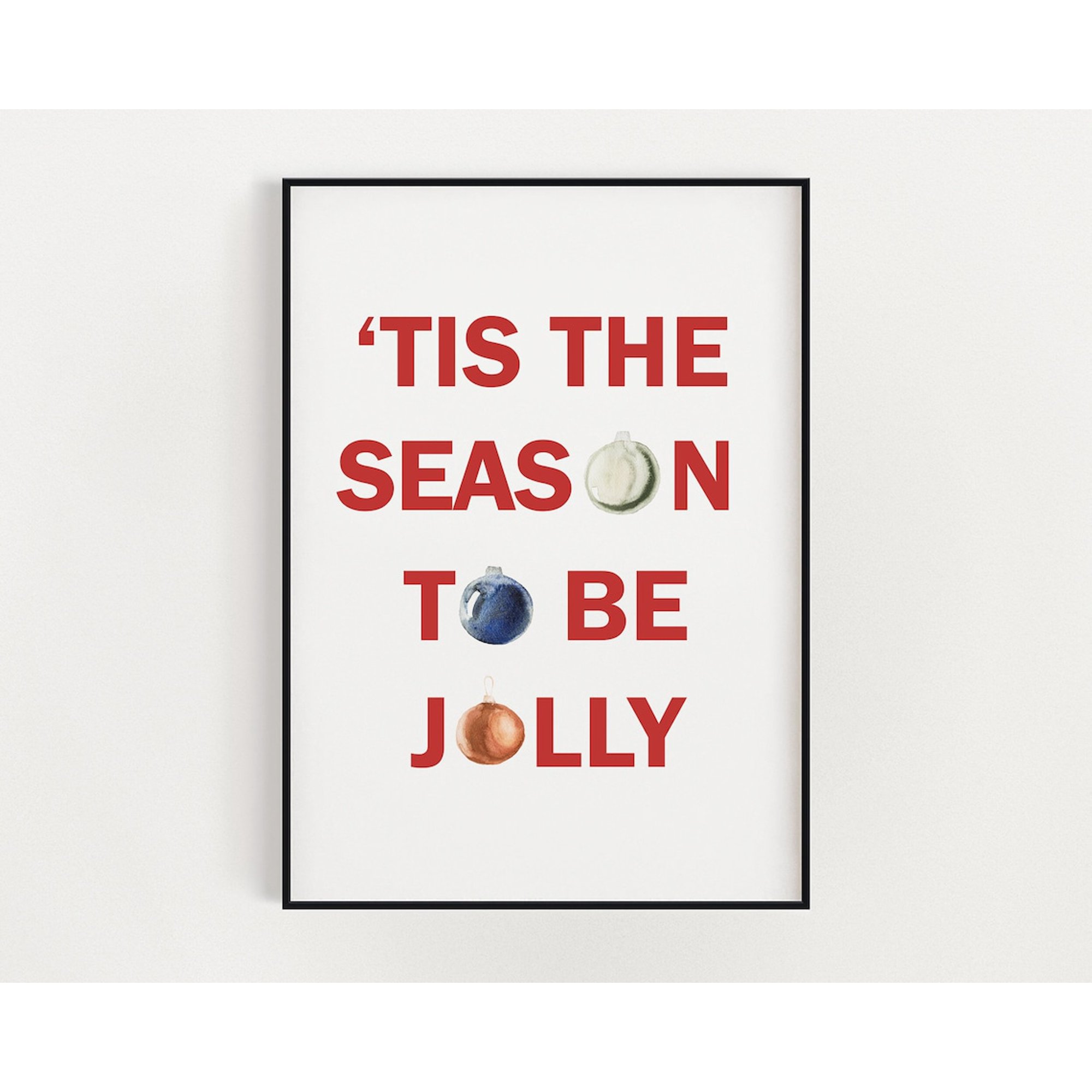 Tis The Season Christmas Typography Decorative Interior Home Wall Art Poster