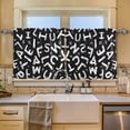 thumbnail image 3 of Ryvnso Alphabet Pattern Curtains Sets Short Curtain Rod Pocket Half Window Cafe Farmhouse Tier 2 Panels 57"W x 36"L, 3 of 7
