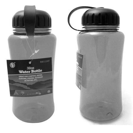 32 Ounce Labeled Bottle - SE 32 Oz Wide Mouth Water Bottle Smoke Color BPA Free Camping Hiking Survival NEW