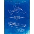 thumbnail image 2 of Borders, Cole 19x24 White Modern Wood Framed Museum Art Print Titled - PP945-Faded Blueprint Lockheed Electra Airplane Patent Poster, 2 of 4