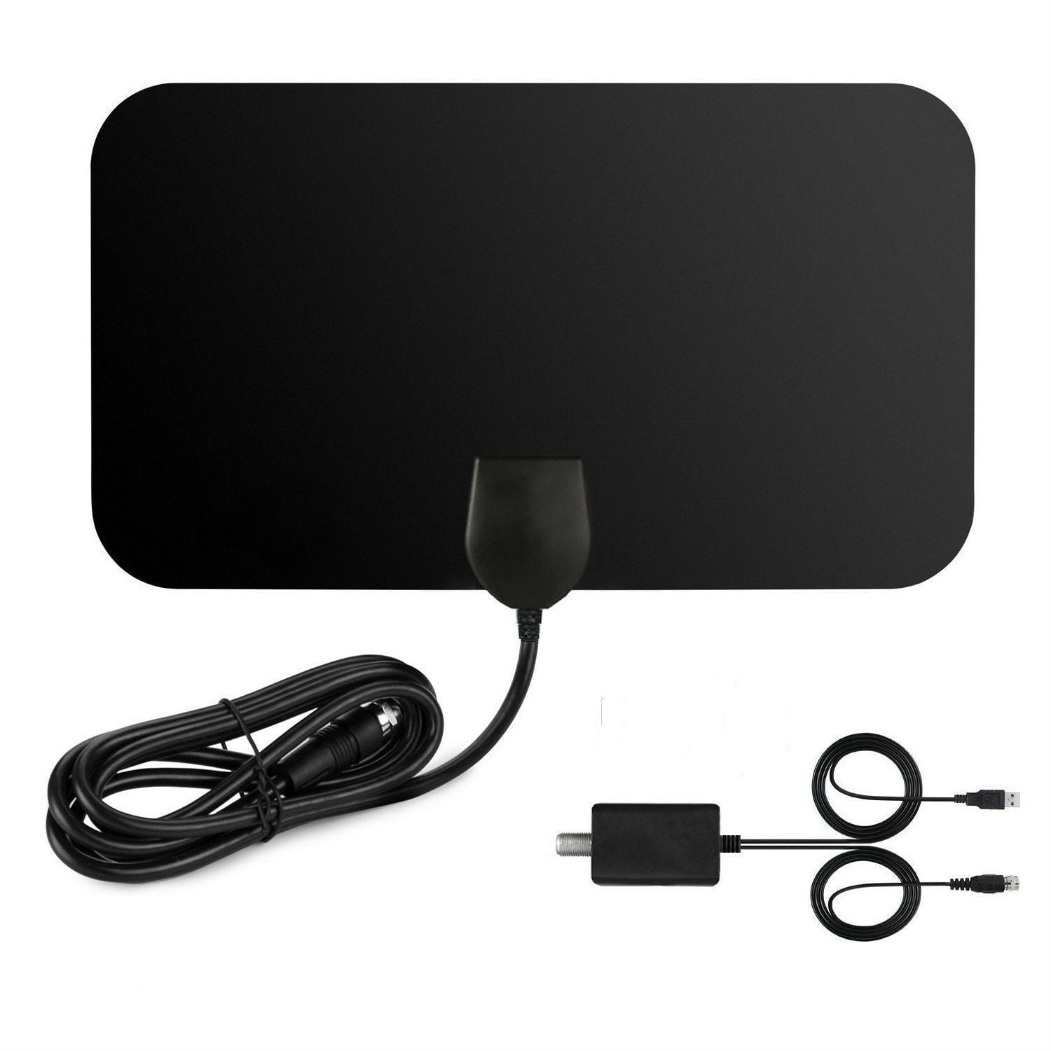 50 Mile Range Thin Flat Indoor HDTV Amplified HD TV Antenna 10FT Coax