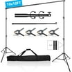 10x7ft Backdrop Photography Frame Stand Kit, Adjustable with 4 Clamps ...