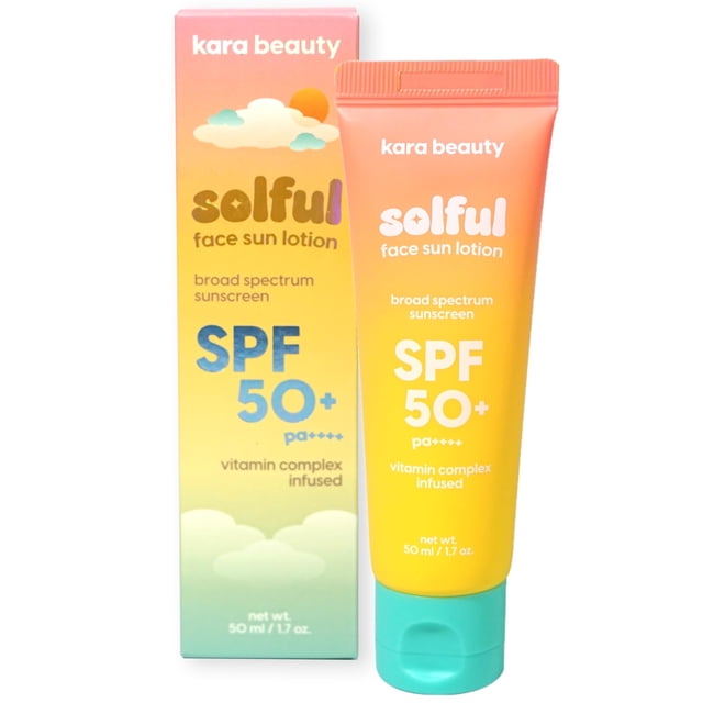 Kara Beauty SOLFUL Loción solar facial SPF 50+ PA++++ Protector solar hidratante coreano sin yeso blanco 1.7 oz