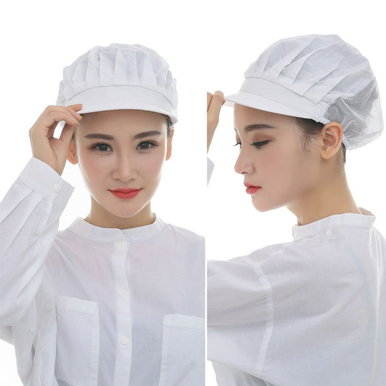 Grandest Birch unisex Dustproof Breathable Elastic Kitchen Chef Hat Cleaner Factory Work Cap, adult Unisex, Red