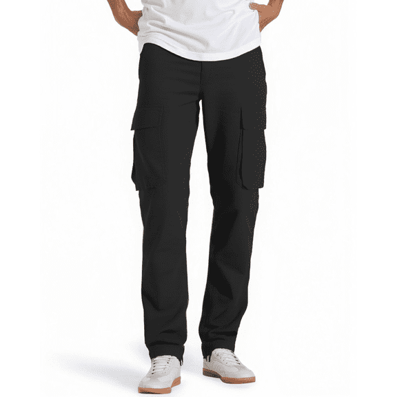 Men's Cargo Pants with Drawstring Waistband and Pockets