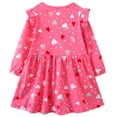 thumbnail image 7 of Rimyaw Toddler Girls Dresses Cotton Ruffle Sleeve Heart Valentines Day Casual Outfit Sundress Clothes 4T, 7 of 7