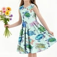 thumbnail image 4 of AUNVITO Girls Sleeveless Tank Dress Round Neck Print Casual Summer Dress, 4 of 6
