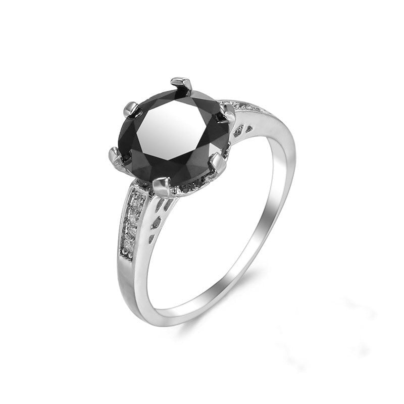 black color stone ring