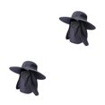 thumbnail image 2 of Jumpingount Sombrero para el sol de Color sólido para hombres y mujeres, desmontable, de secado rápido, transpirable, para adultos, a prueba de Negro Tipo 2 2Conjunto, 2 of 6