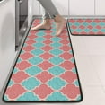 thumbnail image 2 of Kitchen Rugs Sets Of 2,Red Teal Checkerboard Checkered Pattern Anti Fatigue Kitchen Mat Rugs Non Slip Washable,Decorative Kitchen Floor Mats for Kitchen,Sink,Laundry,17"x47"+17"x47", 2 of 5