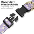 thumbnail image 3 of Reflective Dog Collar for Large Dogs, Cute Flower Theme Adjustable Heavy-Duty Nylon Puppy Collar for Boy and Girl Female, Soft Pet Accessories with Quick Release Buckle, Purple White, 3 of 4