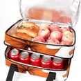 thumbnail image 5 of Pumpkin Double Layer Insulated Lunch Bag with Two Compartments, Large Capacity, Hand Carry, 7.1x11.4x16.1 Inches, 5 of 6