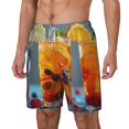 thumbnail image 2 of Uemuo Refreshing Fruit Infused Drinks Pattern Mens Swim Trunks Quick Dry Board Shorts with Mesh Lining, Stretch Beach Shorts Quick Dry No-Chafing Board Shorts-Medium, 2 of 9