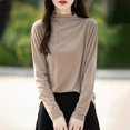 thumbnail image 1 of Suéter de cuello redondo para mujer, suéter de punto de manga larga de color liso con cuello redondo, suéter fino, blusa para mujer, 1 of 3