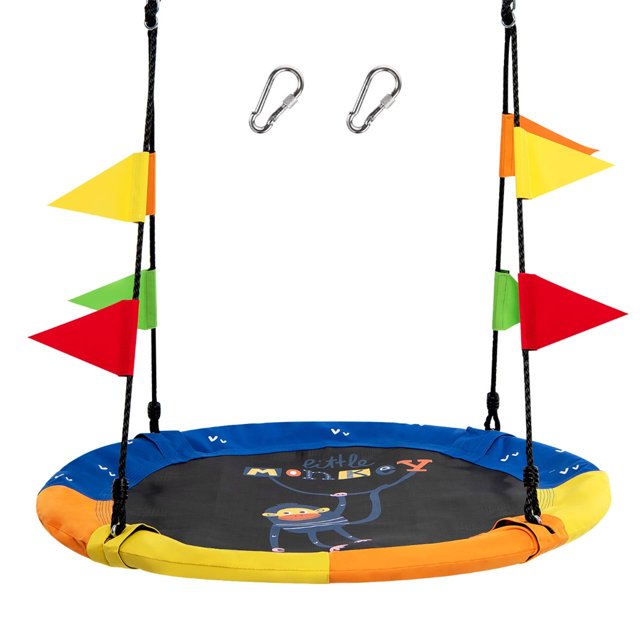 Columpio platillo volante Costway 100 cm Altura Ajustable Multicolor