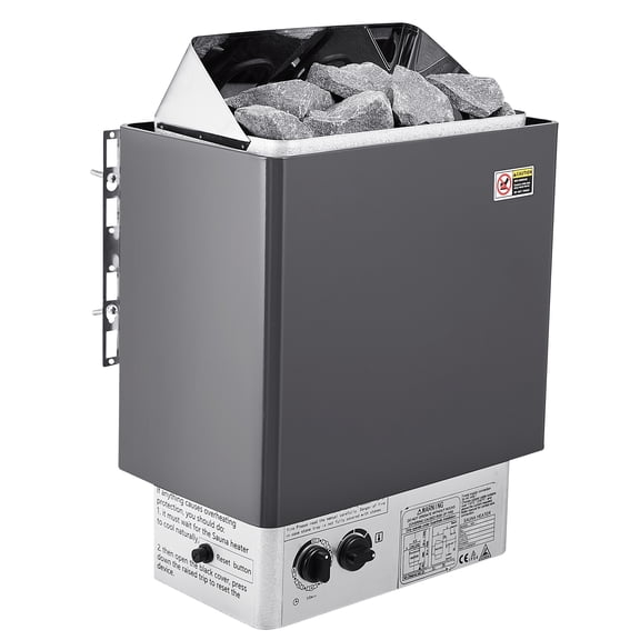 9KW Sauna Heater, Steam Bath Sauna Heater with Built-In Controls, Electric Sauna Stove, 3h Timer and Adjustable Temp for Max. 317-459 Cubic Feet, Home Hotel Spa Shower Use 220V, FCC Certif