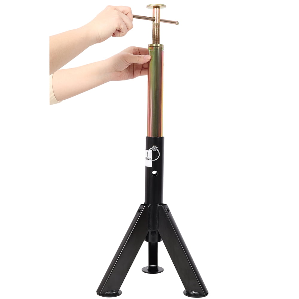 RV Adjustable Telescoping Stabilizer Jack Stand, Supports Stabilizer Jacks,16 to 30 Inches Adjustabe Height, 6,000 Pound Capacity, Black 1 Pair