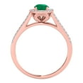 thumbnail image 2 of Aonejewelry 1.25 Ct. Ttw Halo Split Shank Emerald and Diamond Bridal Set In 14k Rose Gold, 2 of 4