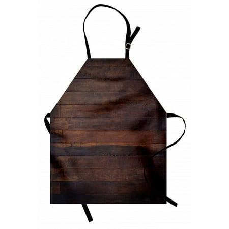

Chocolate Apron Aged Weathered Dark Timber Oak Wooden Planks Floor Image Country Life Carpentry Unisex Kitchen Bib Apron with Adjustable Neck for Cooking Baking Gardening Dark Brown by Ambesonne