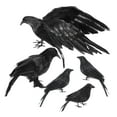 thumbnail image 4 of 5 piezas de decoraciones de de Halloween, accesorios de con plumas artificiales, cuervos realistas decorativos para fiesta, cementerio,, 4 of 9