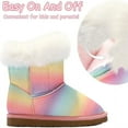 thumbnail image 5 of Kushyshoo Colorful Girls Snow Boots Warm Faux Fur Lined Glitter Strap Winter Shoes Lightweight with Hook-and-loop Size 2M, 5 of 6