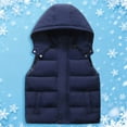 thumbnail image 2 of HNMKIU Boys Down Vest Winter Warm Insulated Padded Sleeveless Jacket with Hood for Kids Outdoor Activities Toddler Jackets Boys 3-14 Years Navy-B,5-6 Years, 2 of 4