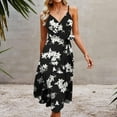 thumbnail image 5 of IROINNID A-Line Dress For Women Fashion Gorgeous Sleeveless Hollow Out Printed Print Mini Dresses V-Neck Below The Knee Dress, 5 of 8