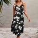 thumbnail image 5 of ICHUANYI Clearance Women's Fashion Sexy V-Neck Sleeveless Hollow OUt Printed Print Mini Dresses(Black, XL) Ichuanyi Ichuanyi, 5 of 8