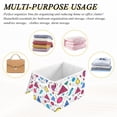 thumbnail image 6 of Yayeee Collapsible Cube Storage Bin with Lid Fabric Closet Decorative Basket with Handles, Red Retro Pattern, 6 of 7