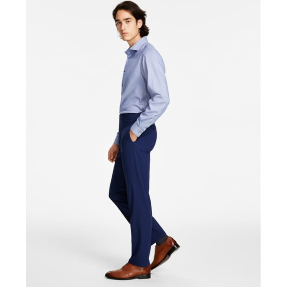 Calvin Klein Men's Slim Fit Performance Dress Pants Blue 36 x 32