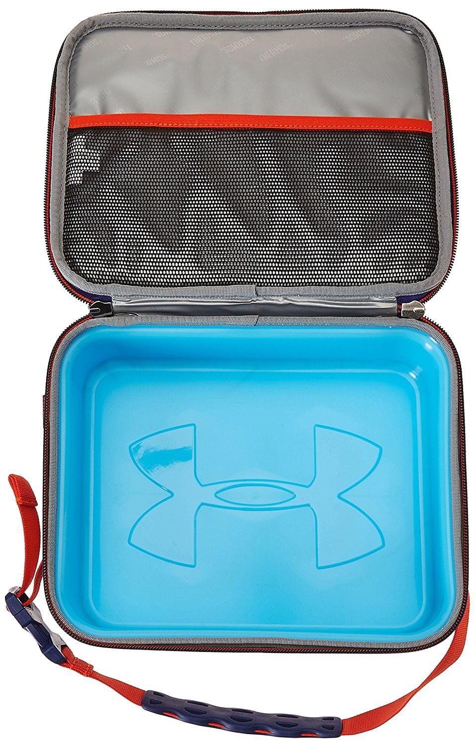 Under Armour Thermos Lunch Box Zip Up/ Handle/Hard Lined Black/Gray Logo  GUC