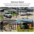thumbnail image 4 of Sylviera 12x20ft Heavy-Duty Metal Carport, Outdoor Car Port Canopy with Reinforced Iron Frame, All-Weather Shelter for Cars, Trucks & Boats, Easy Assembly, 4 of 10