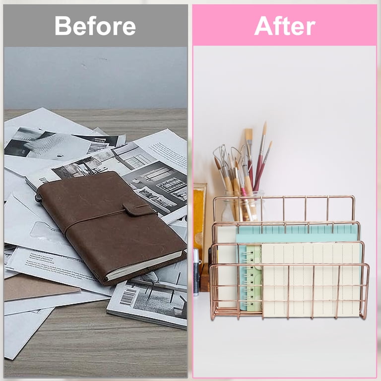 2-Pack Metal Mail Organizer with 3 Compartments photo 2