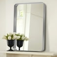 thumbnail image 5 of 42"x32" Modern Aluminum Alloy Rectangle Wall Mount Deep Mirror Hanging Wall Mirror,Silver, 5 of 7