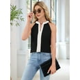 thumbnail image 4 of Women'S Chiffon V-Neck Halter Sleeveless Shirt Tops Office Work Shirt Black M, 4 of 9