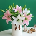 thumbnail image 6 of BNNG Artifical Lily Flowers, Long Stem Artificial Stargazer Lilies with1 Heads Full Bloom Lily & 2 Buds-Faux Tiger Bouquets for Home Hotel Flower Arrangement Party Decor Table Centerpiece, 6 of 7