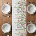 thumbnail image 6 of Colorful Flowers Table Runner - 108 Inch Long, Kitchen Dining Table Runner Dresser Scarves, Spring Floral Leaves Botanical Gray Plaid Farmhouse Decor for Coffee Tables Wedding Party Banquet, 6 of 8