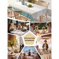 thumbnail image 6 of Turquoise Beige Stripe Tablecloth Square Table Cloth 54x54,Waterproof Outdoor Table Cloth Covers Decorative Table Protector,Modern Art Horizontal Striped Washable Kitchen Party Dinning Table Cover, 6 of 8