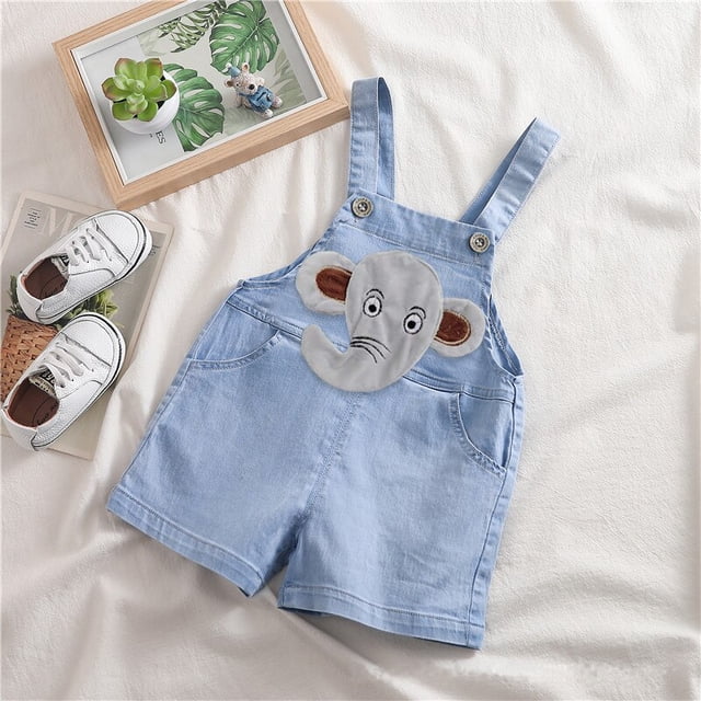 IENENS, 1 unidad de verano para niños, ropa para bebés, pantalones cortos, pantalones para niños pequeños, pantalones cortos de mezclilla, pantalones vaqueros, monos, monos Tan Jianjun unisex