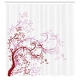thumbnail image 3 of Ambesonne Floral Shower Curtain, Magnolia Art, 69"Wx84"L, Red White, 3 of 5