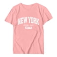 thumbnail image 4 of Camiseta informal de manga corta con hombros descubiertos y estampado de letras en inglés para mujer., 4 of 4