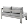 thumbnail image 3 of Modway Shore Sunbrella® Fabric Aluminum Outdoor Patio Right-Arm Loveseat in Silver Gray, 3 of 6