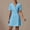 2Light Blue, variant on FDGIU 2025 Women's Nursing Scrub Dress - Button Down Lapel Short Sleeve Uniform with Pockets, Breathable V-Neck Workwear for Hospital/Spa/Housekeeping