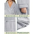 thumbnail image 4 of PAVILIA Robes For Women, Fleece Soft Fluffy Bathrobe, Plush Cozy Long Spa Robe, Satin Trim (L/XL, Light Grey), 4 of 10