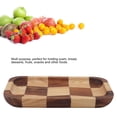 thumbnail image 4 of Tea Tray Grid Pattern, Solid Wood Black Walnut And  Square Checkered Plate Dinner Plate Tea Tray For Sushi Bread Desserts Fruit Snacks, 4 of 8