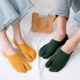 thumbnail image 2 of harmtty 1 Pair Men Women No Show Split Toe Non-slip Elastic Low Cut Socks,Dark Gray, 2 of 7