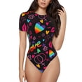thumbnail image 1 of Balery Lgbt Rainbow For Pride Body de cuello redondo de manga corta para mujer Tops de manga corta Tops básicos-Large, 1 of 7